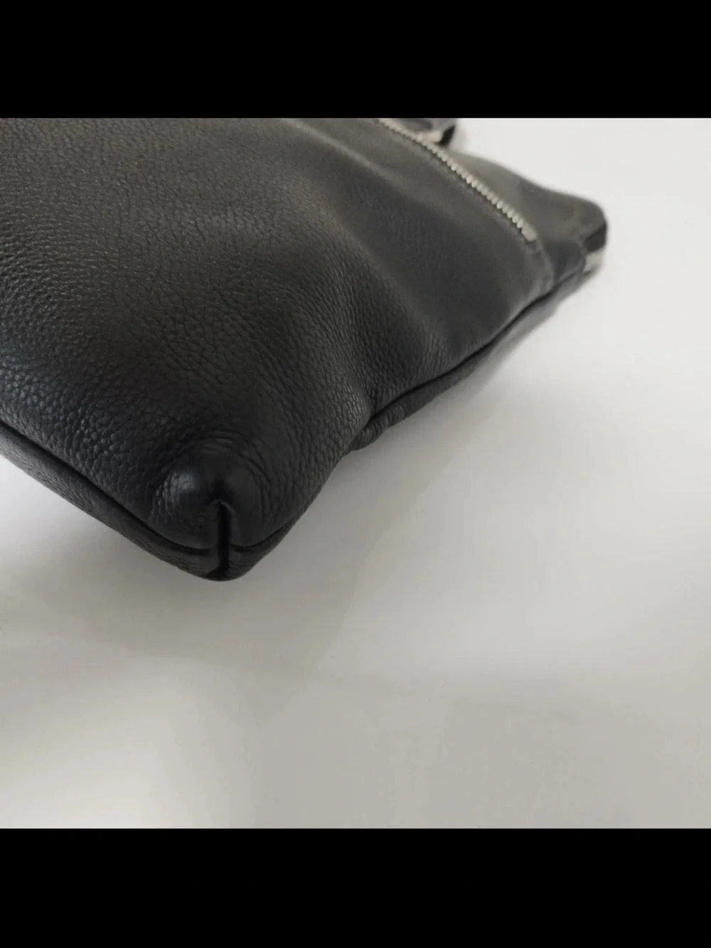 Salvatore Ferragamo Black Pebbled Leather Briefcase
